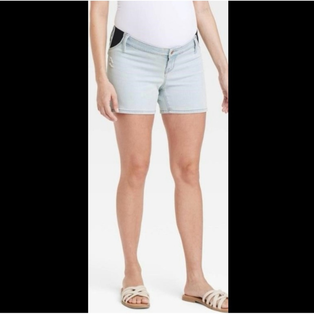 Isabel Maternity Under Belly Maternity Jean Shorts